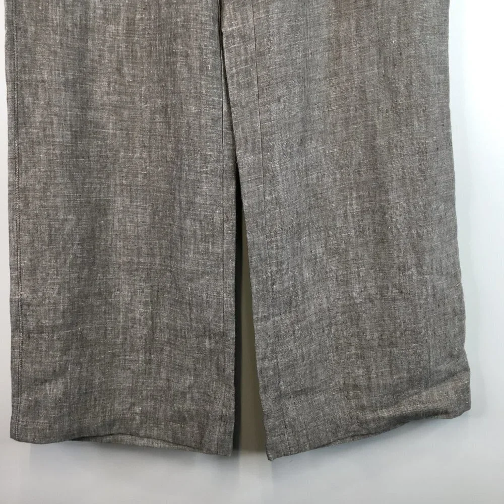 H & M Zippered Pockets Wide Leg Linen Pants Size 6